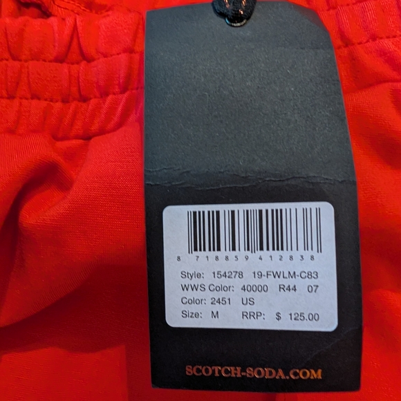 Scotch & Soda Bold Red Joggers with Tan Stripes - Picture 7 of 13